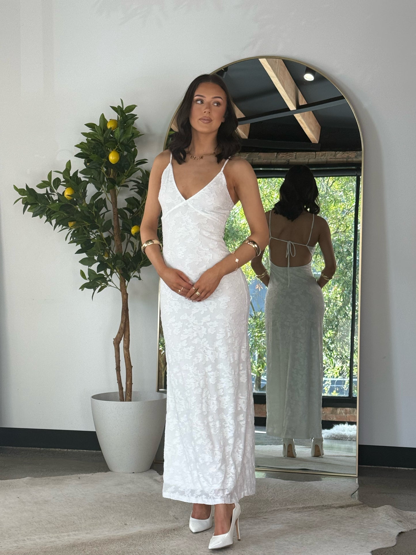 Delilah Maxi Dress White - 13816
