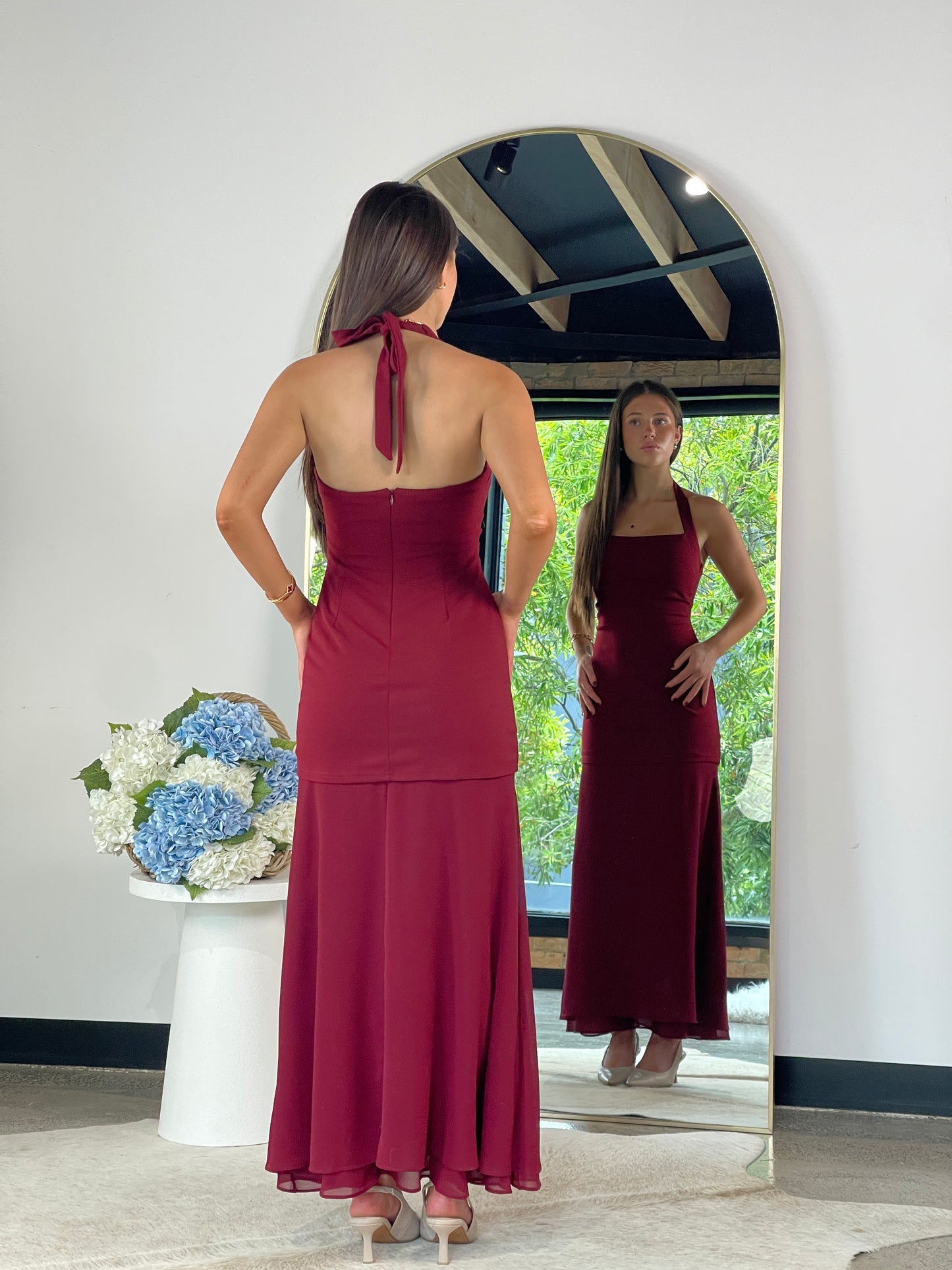 Crystal Maxi Dress Burgundy - 130117