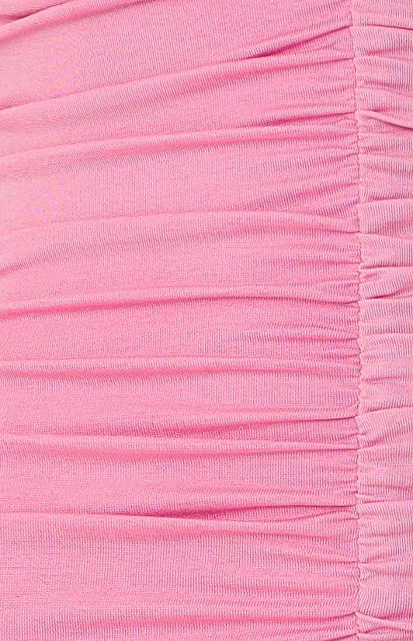 Shoulder Cut Out Halter Neck Ruche Mini Dress Pink 460 - G13