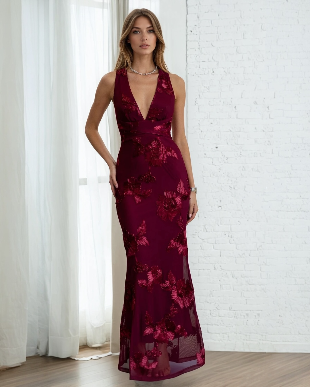 Catalina Maxi Dress Wine - 0039