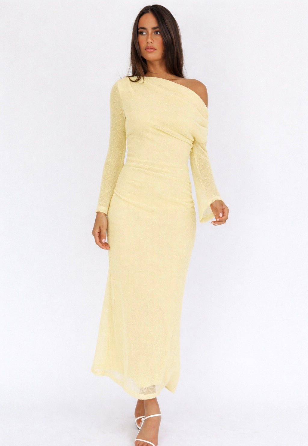 Gia Long Sleeve Maxi Dress Yellow - 6405