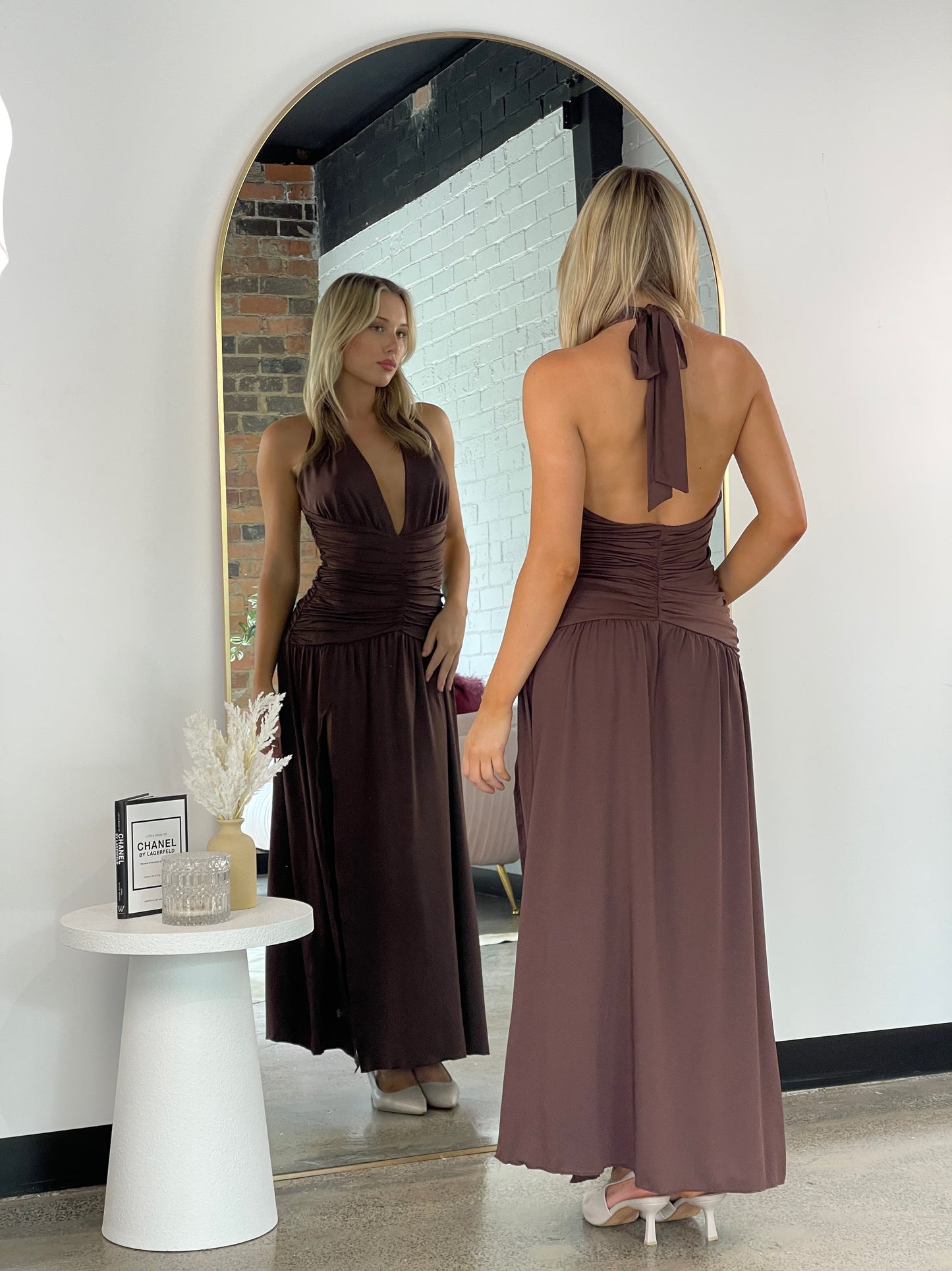 Bethany Maxi Dress Brown -12849