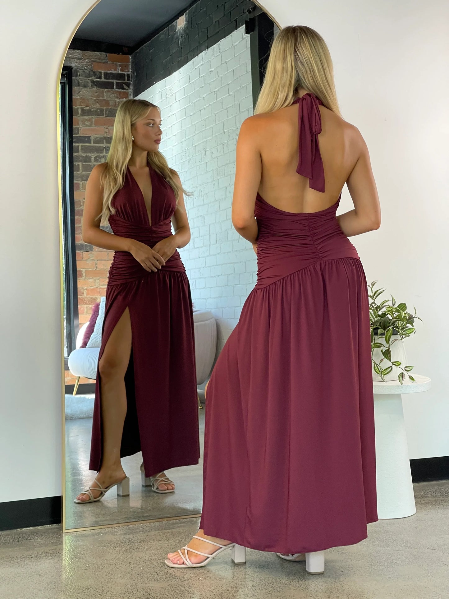 Bethany Maxi Dress Burgundy -12849 - G13