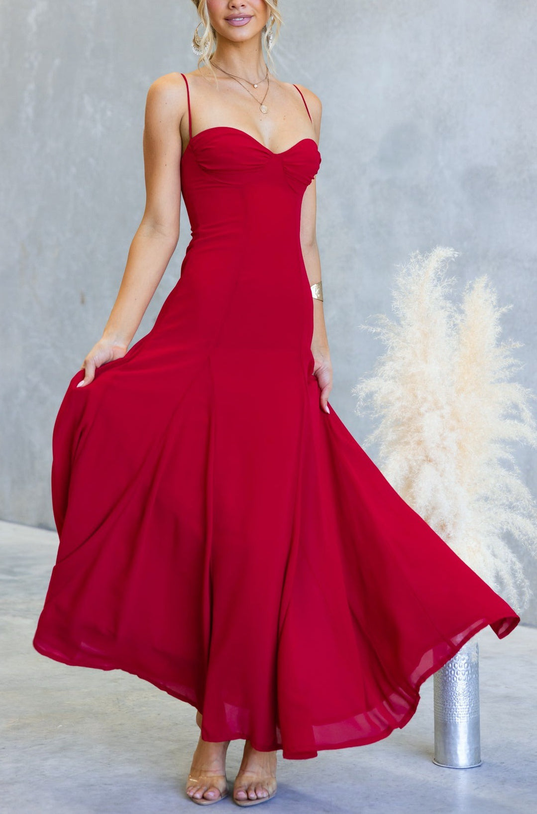 Rosa Maxi Dress Red - 1063