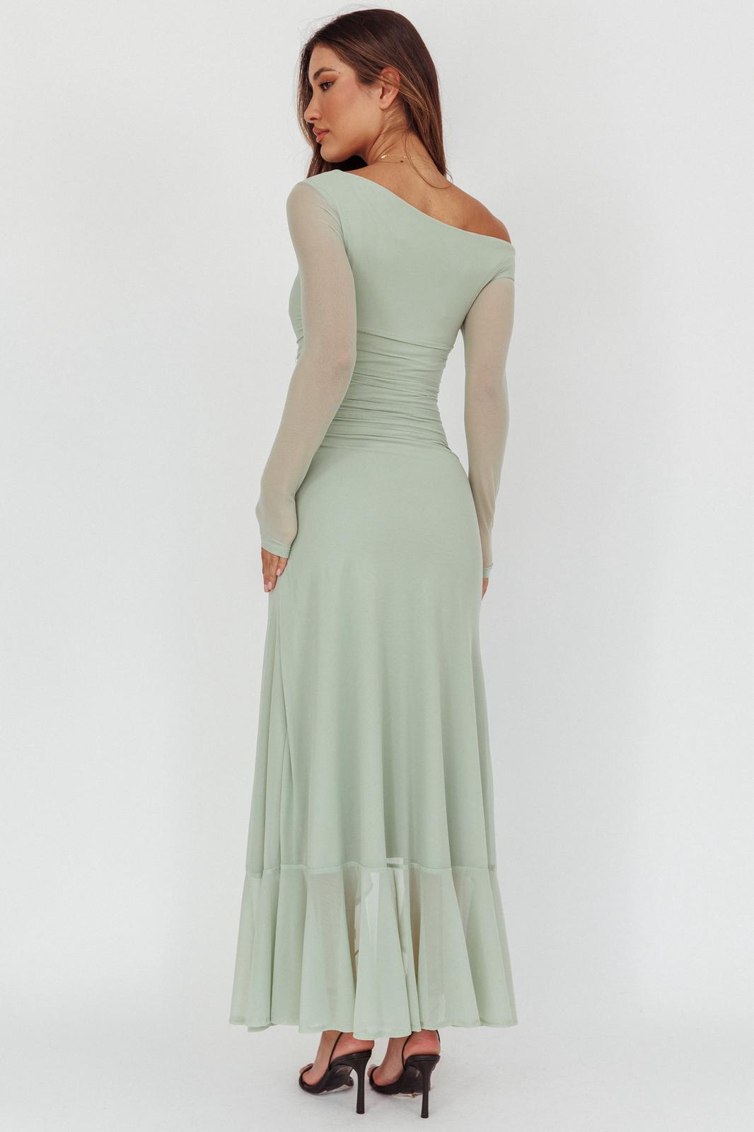 Alexia Long Sleeve Maxi Dress Sage - 64586