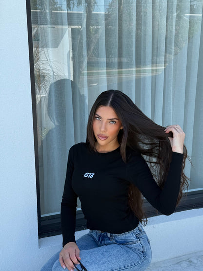 G13 Ribbed Long Sleeve - Full length - Black