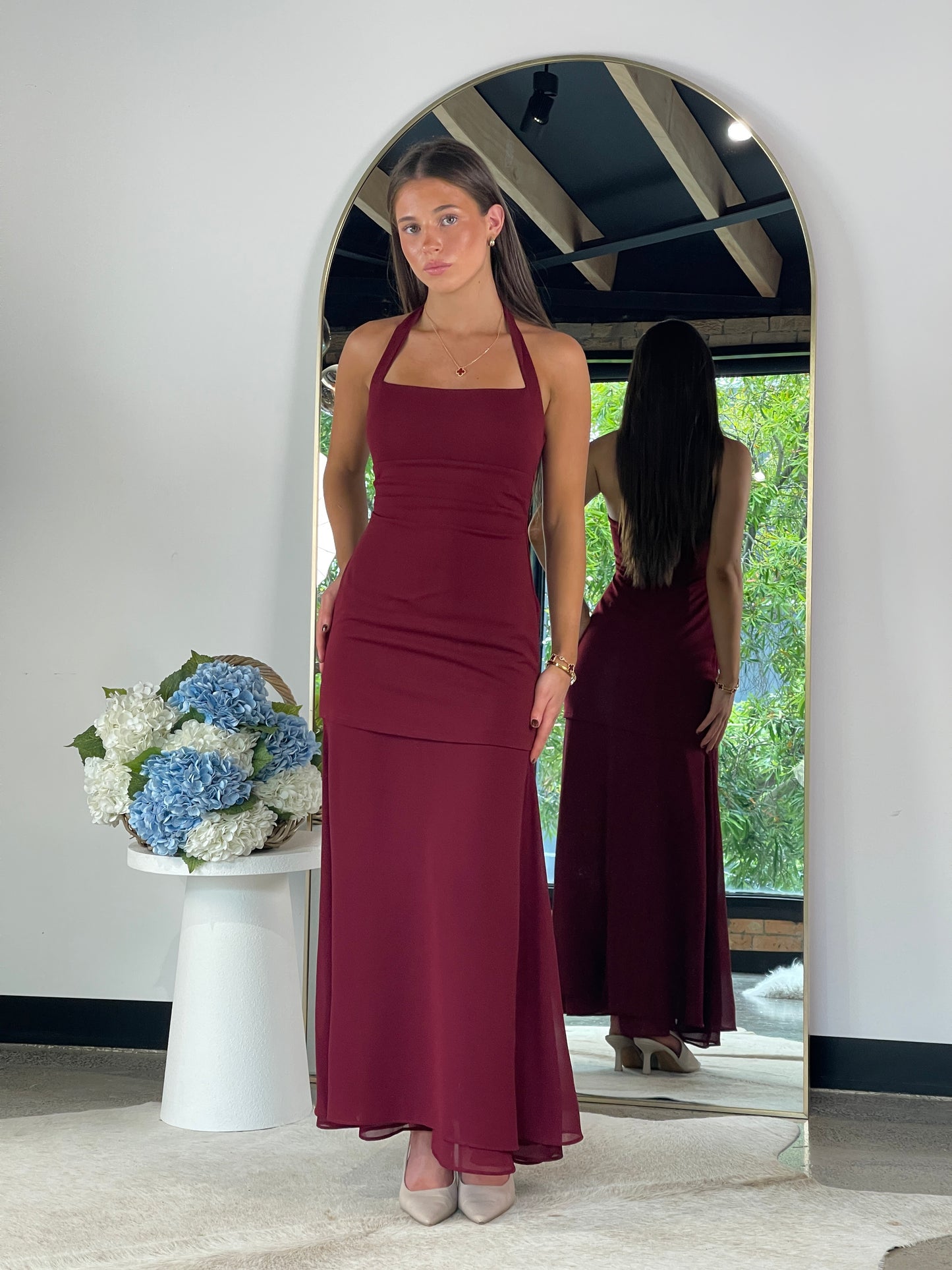 Crystal Maxi Dress Burgundy - 130117