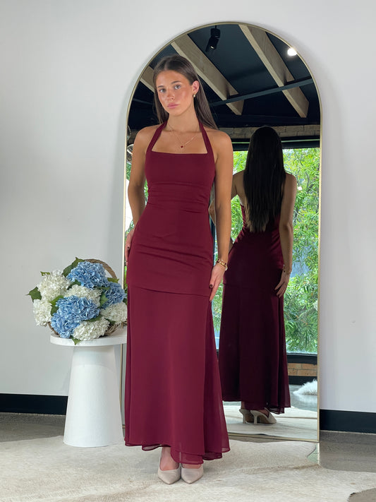 Crystal Maxi Dress Burgundy - 130117