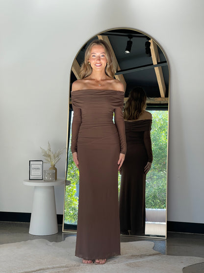 Alessia Maxi Dress Mocha - 129675