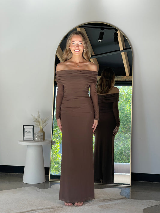 Alessia Maxi Dress Mocha - 129675