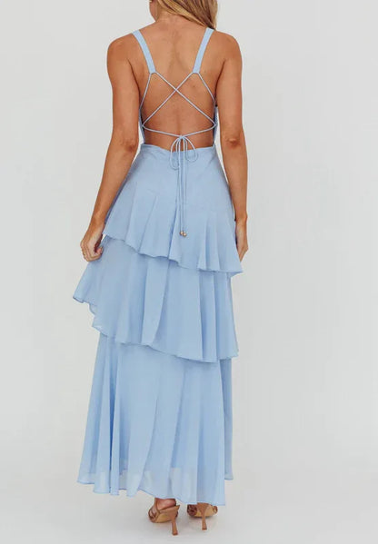 Princess Maxi Dress Baby Blue 0245 - G13