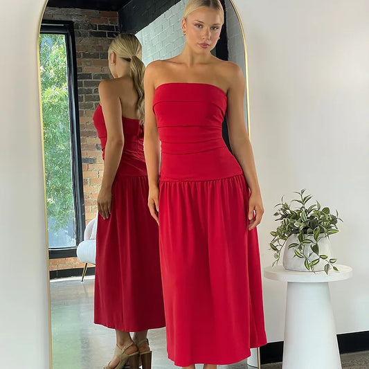 Annalise Maxi Dress Red- 12814