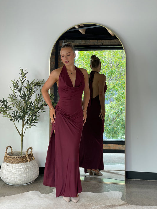 Bridgette Maxi Dress Burgundy - 130564