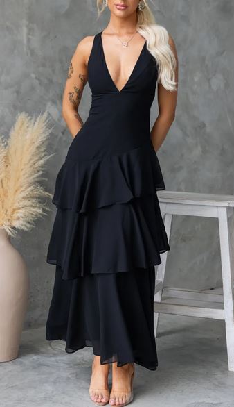 Princess Maxi Dress Black- 0245 image 0