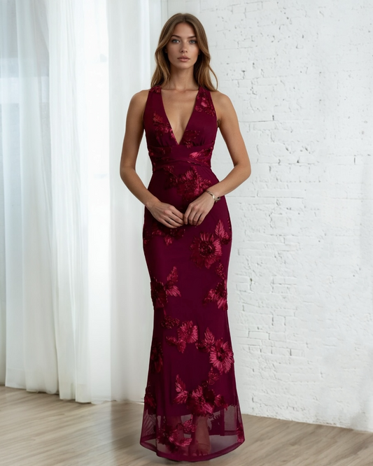 Catalina Maxi Dress Wine - 0039