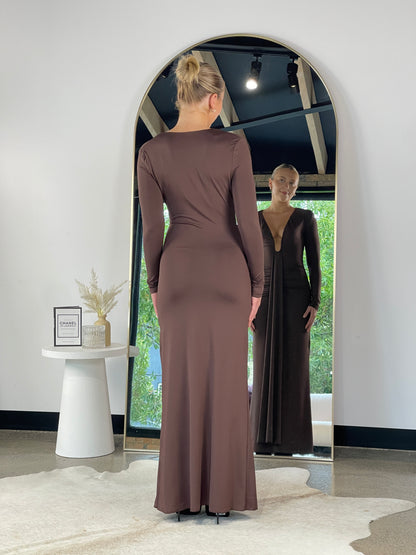 Roseta Maxi Dress Brown - 130811