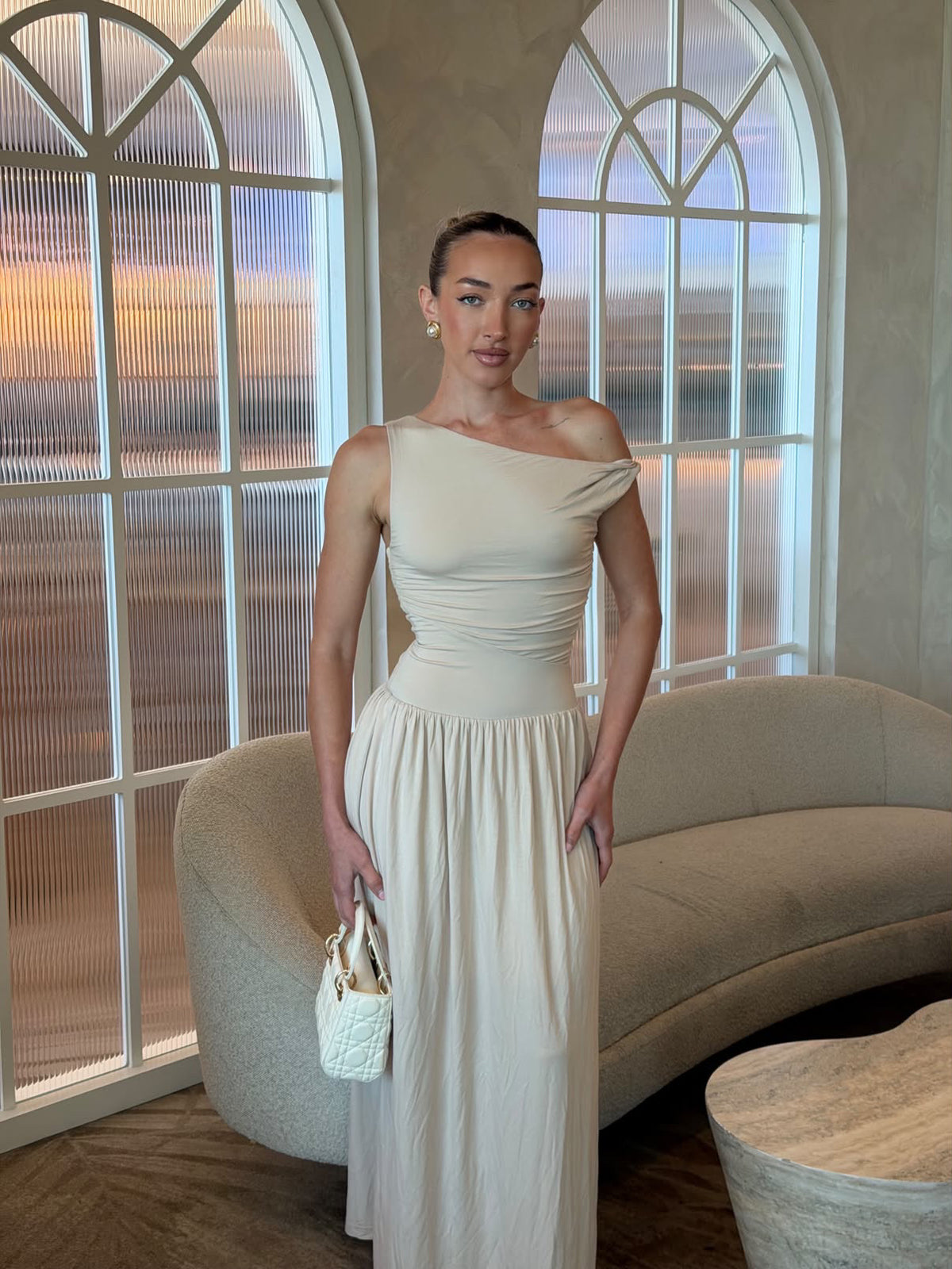 Saskia Maxi Dress Beige - 1009