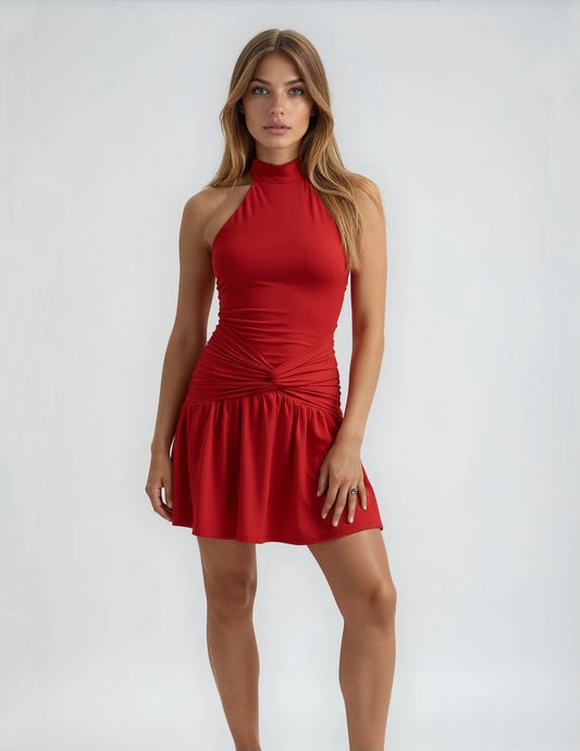 Jordana Mini Dress Red - 12309