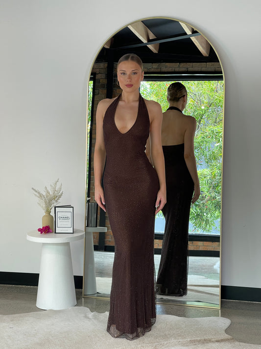 Main Character Maxi Dress Brown - 130078