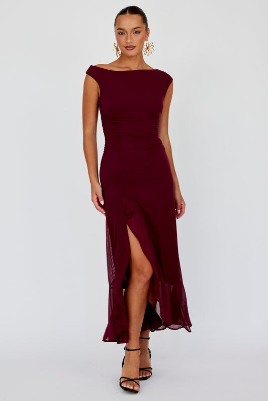 Yasmin Maxi Dress Wine - 64586