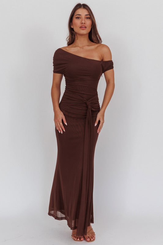 Naomi Brown Maxi Dress - 64760