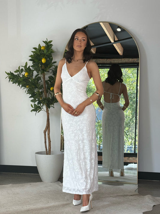 Delilah Maxi Dress White - 13816