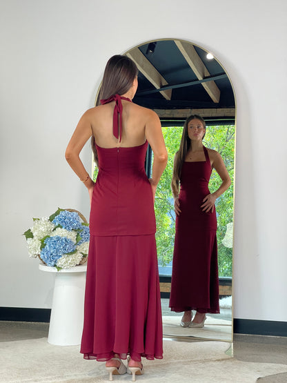 Crystal Maxi Dress Burgundy - 130117