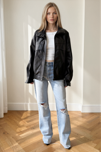 Stevie Faux Leather Jacket Black - 33715