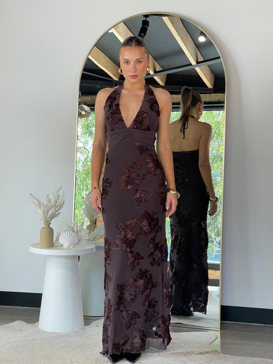 Mina Maxi Dress Brown - 127734