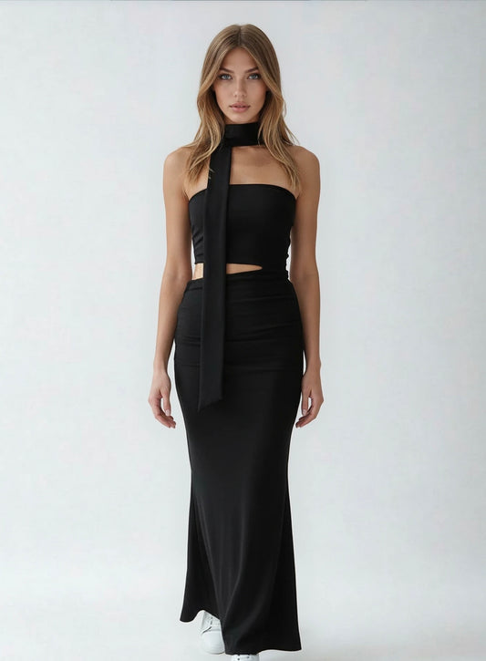 Sibel Maxi Dress Black - 12295