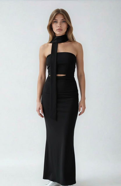 Sibel Maxi Dress Black - 12295