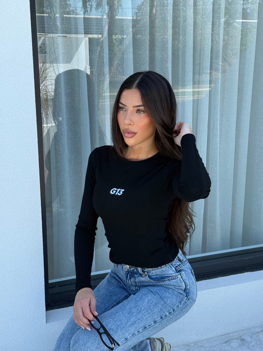 G13 Ribbed Long Sleeve - Full length - Black