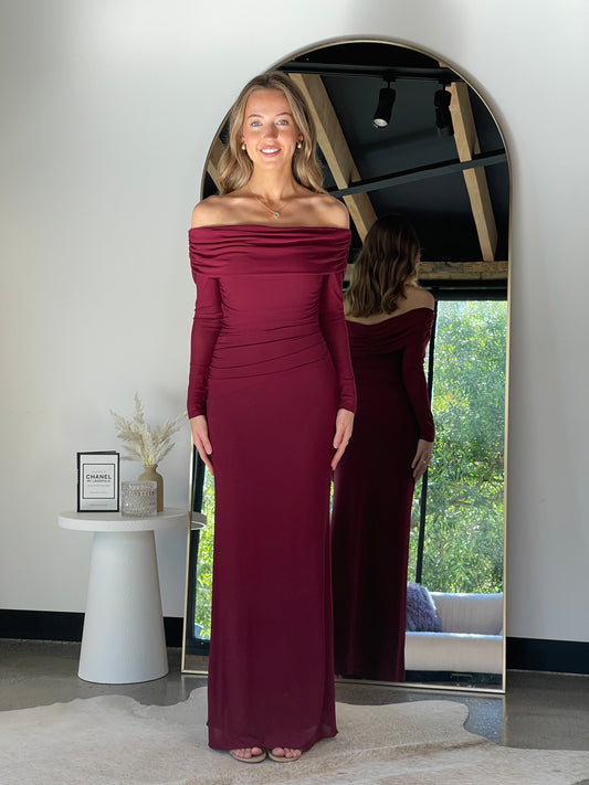 Alessia Maxi Dress Burgundy - 129675