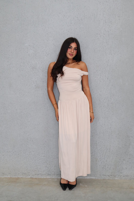 Saskia Maxi Dress Beige - 1009