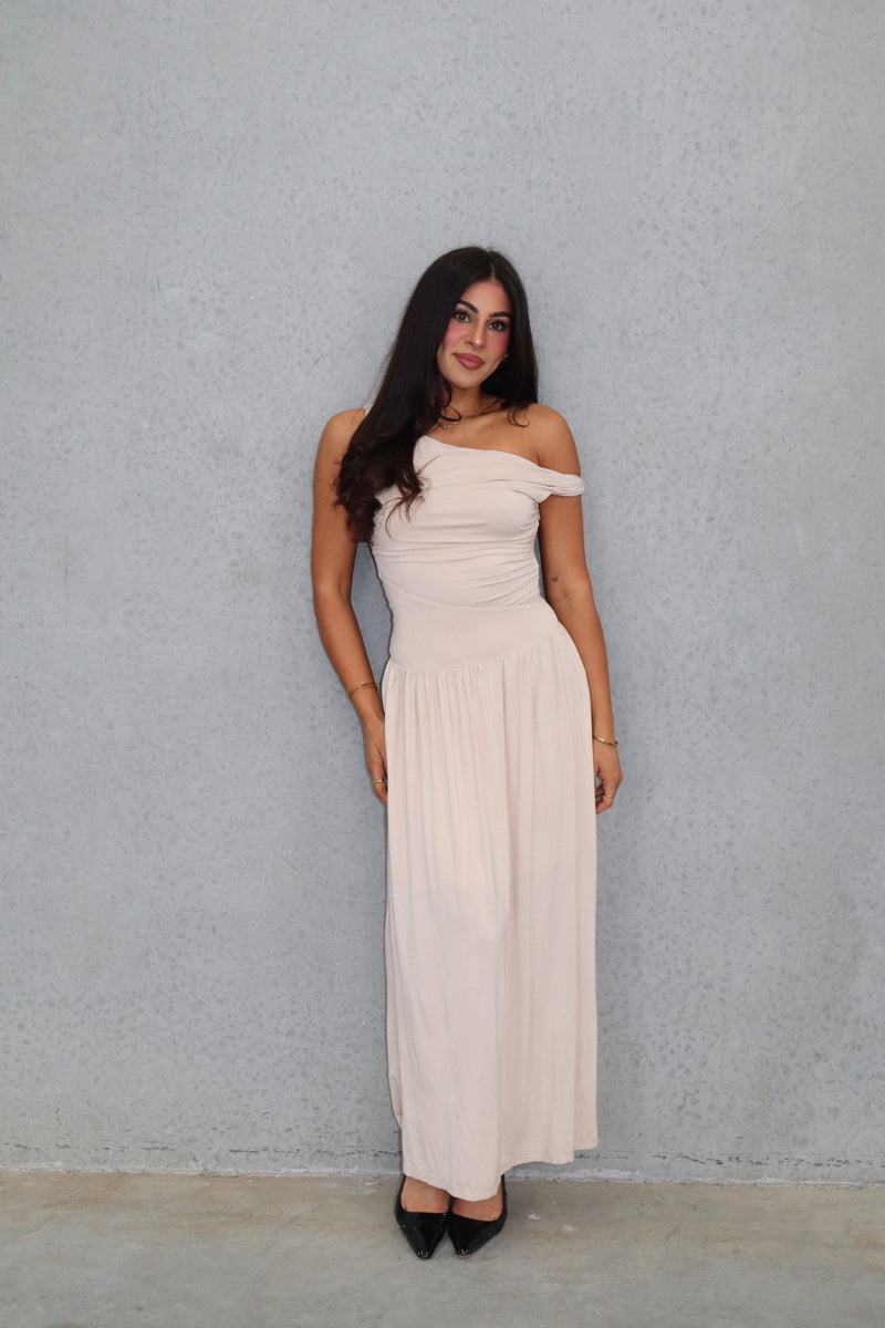 Saskia Maxi Dress Beige - 1009