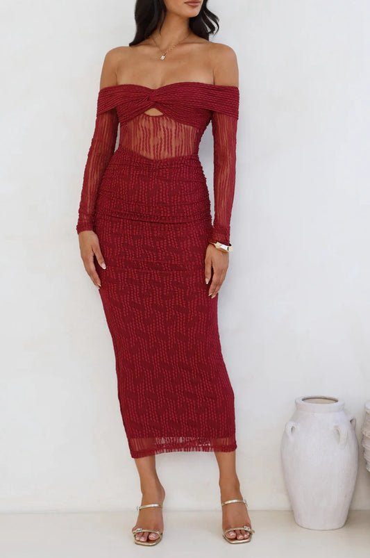 Dream Girl Maxi Dress Wine - 0940 image 0
