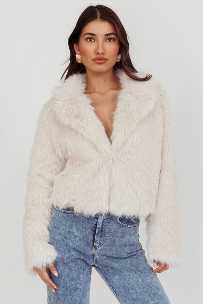 Jodi Cream Fur Jacket -0025