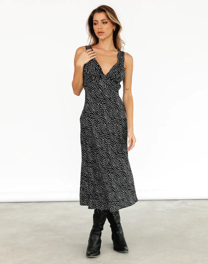 Tahlia Midi Dress- Black & White 5204 image 4