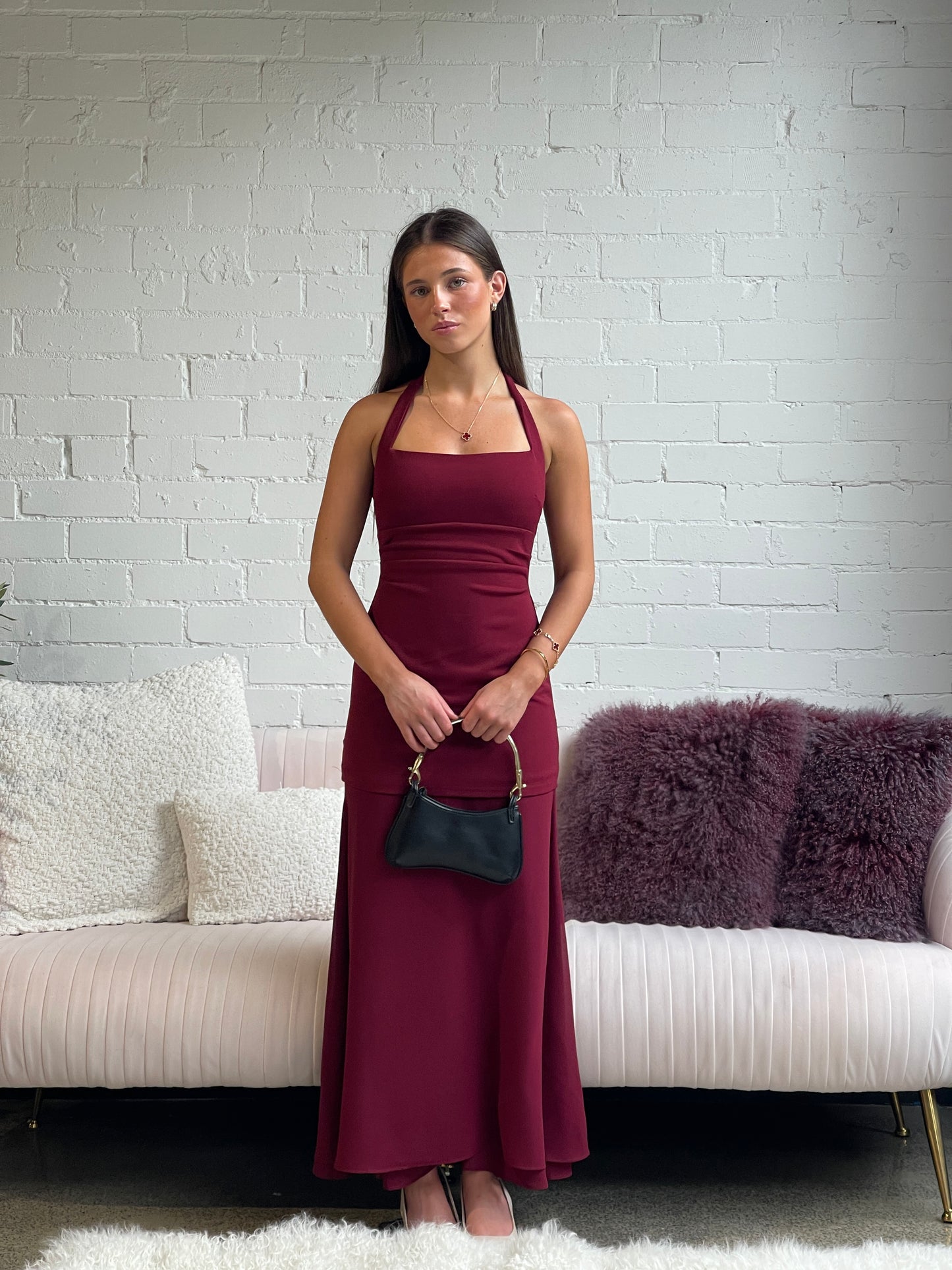 Crystal Maxi Dress Burgundy - 130117