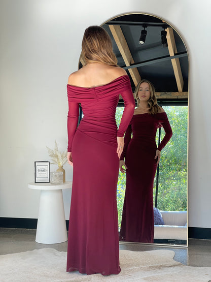 Alessia Maxi Dress Burgundy - 129675