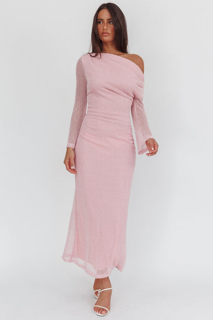 Gia Long Sleeve Maxi Dress Pink - 6405