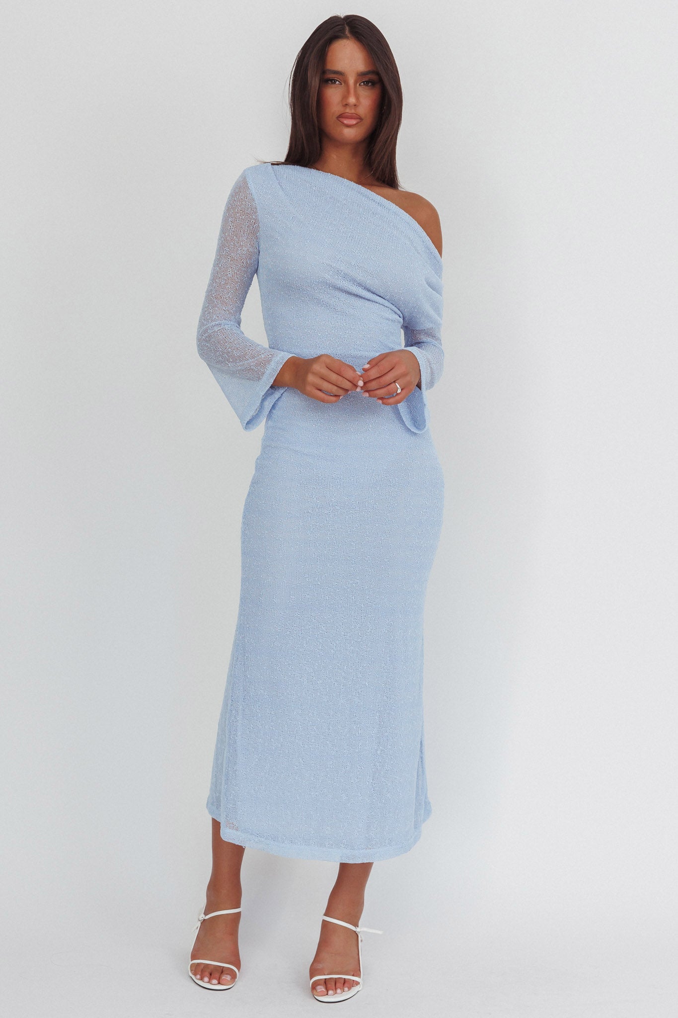 Gia Long Sleeve Maxi Dress Blue - 6405