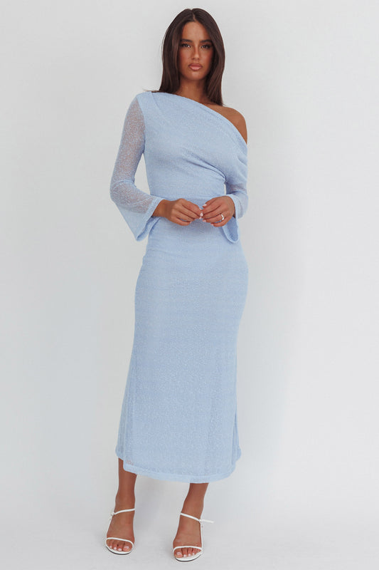 Gia Long Sleeve Maxi Dress Blue - 6405