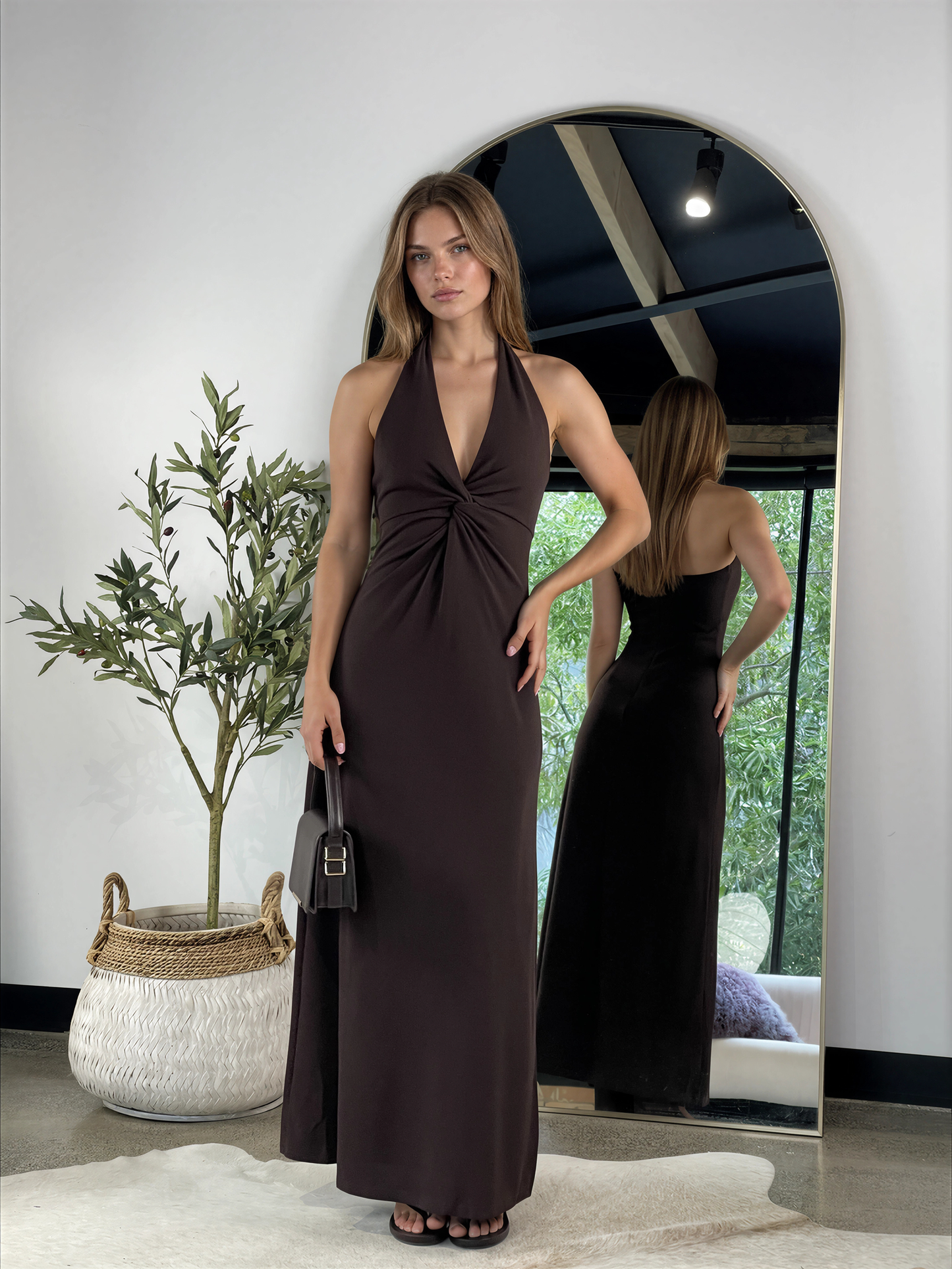 Tess Maxi Dress Brown - 131119