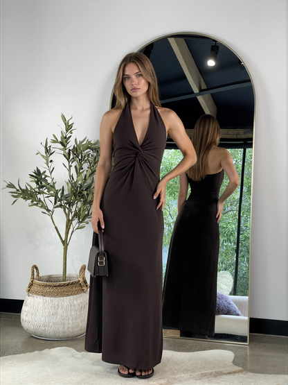 Tess Maxi Dress Brown - 131119