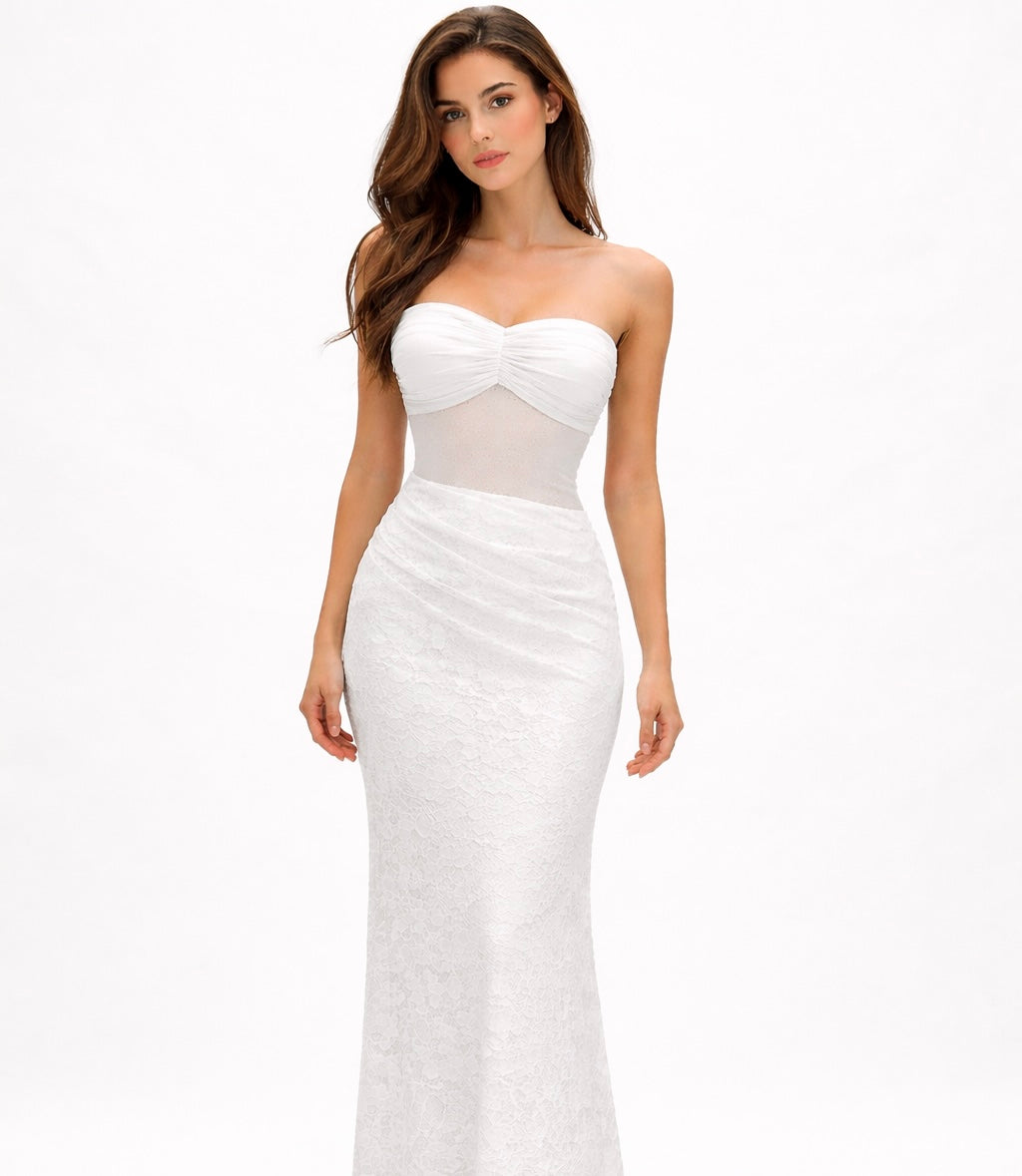 Snow Maxi Dress White - 12321
