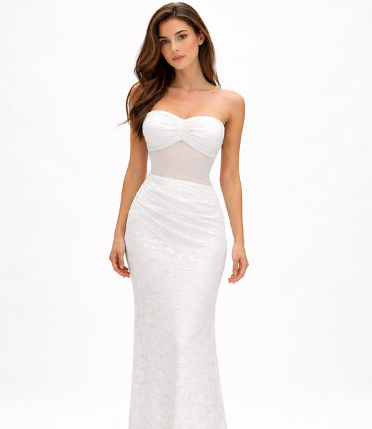 Snow Maxi Dress White - 12321