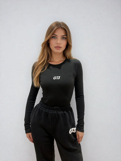 G13 Ribbed Long Sleeve - Full length - Black - G13