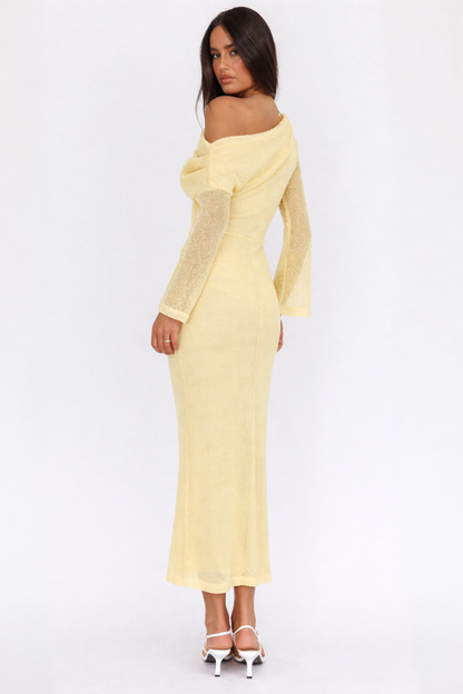 Gia Long Sleeve Maxi Dress Yellow - 6405