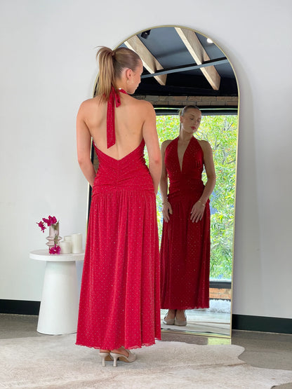 Bethany Maxi Dress Red Sparkle - 128497 - G13